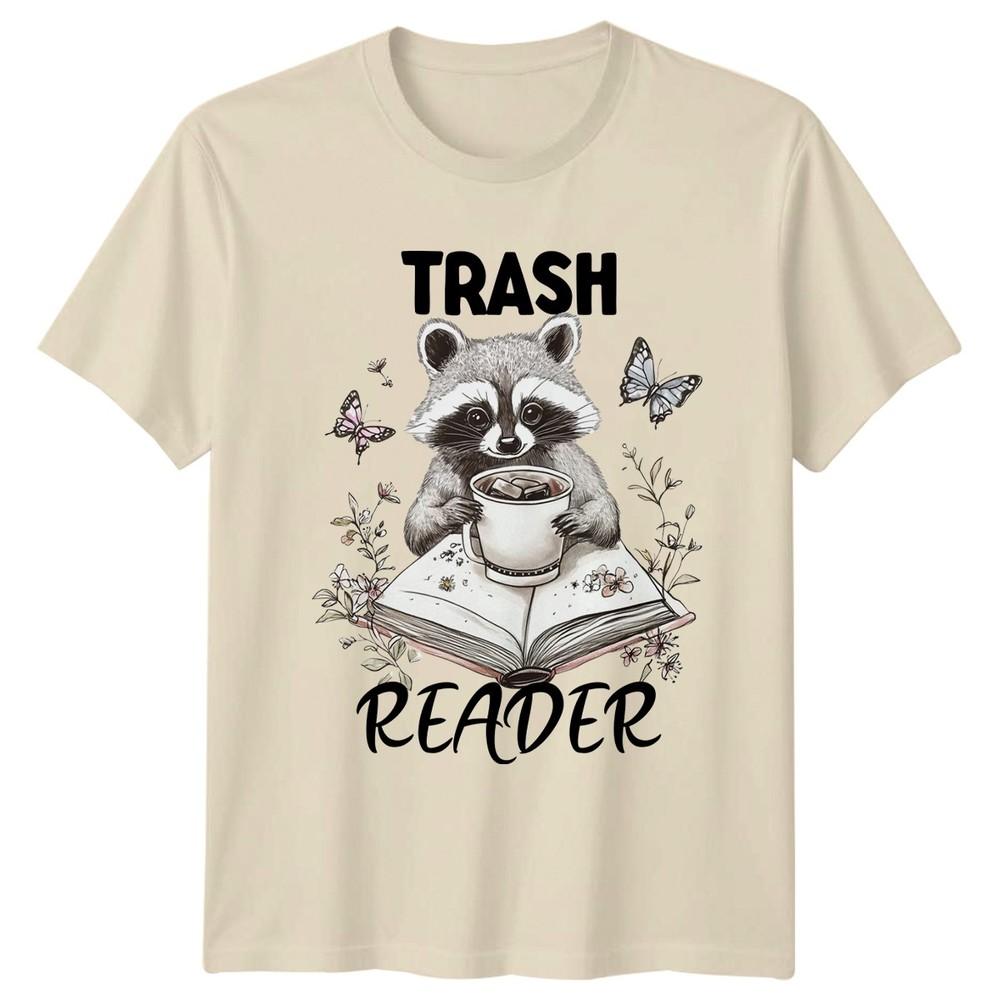 Trash Reader Unisexs TShirt Raccoon Book Lover Reading