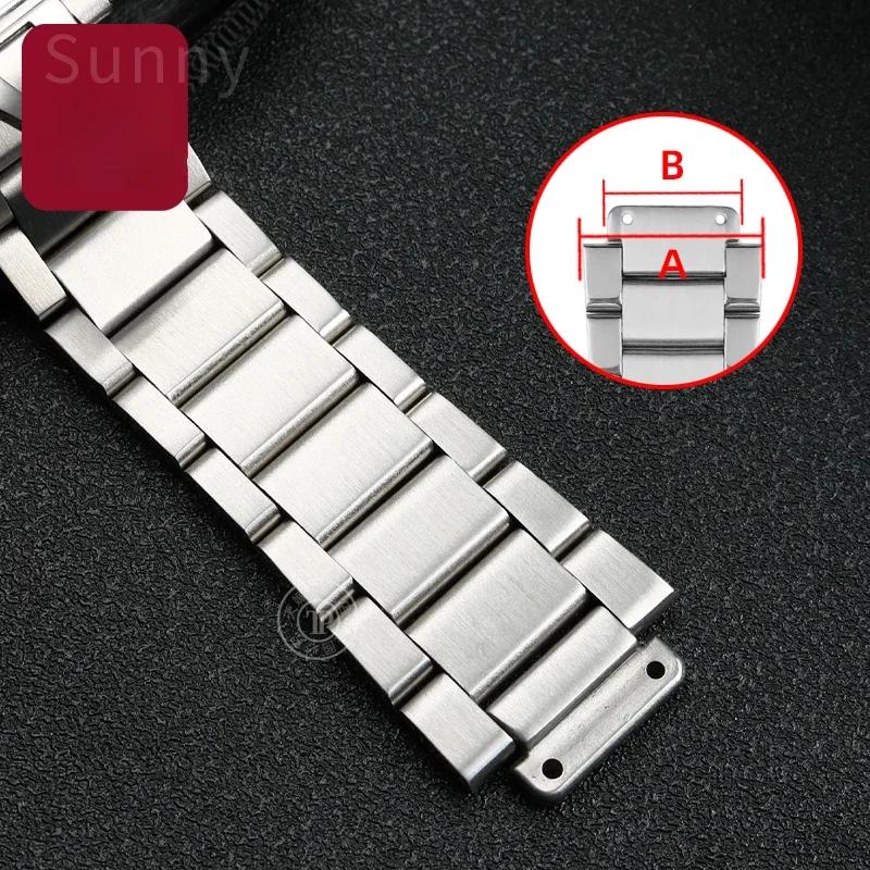 Per Hublot Yubo Classic Fusion Big Bang Cinturino in Acciaio Inossidabile Massiccio Interfaccia Convessa Uomo 27x19mm Cinturino di Sicurezza per Orologio da Esterno