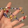 Titanium Steel Color Stone Beaded Necklace, Fashionable Small and Fresh Design Collarbone Chain, Simple and Versatile Item Decoration, Women's High