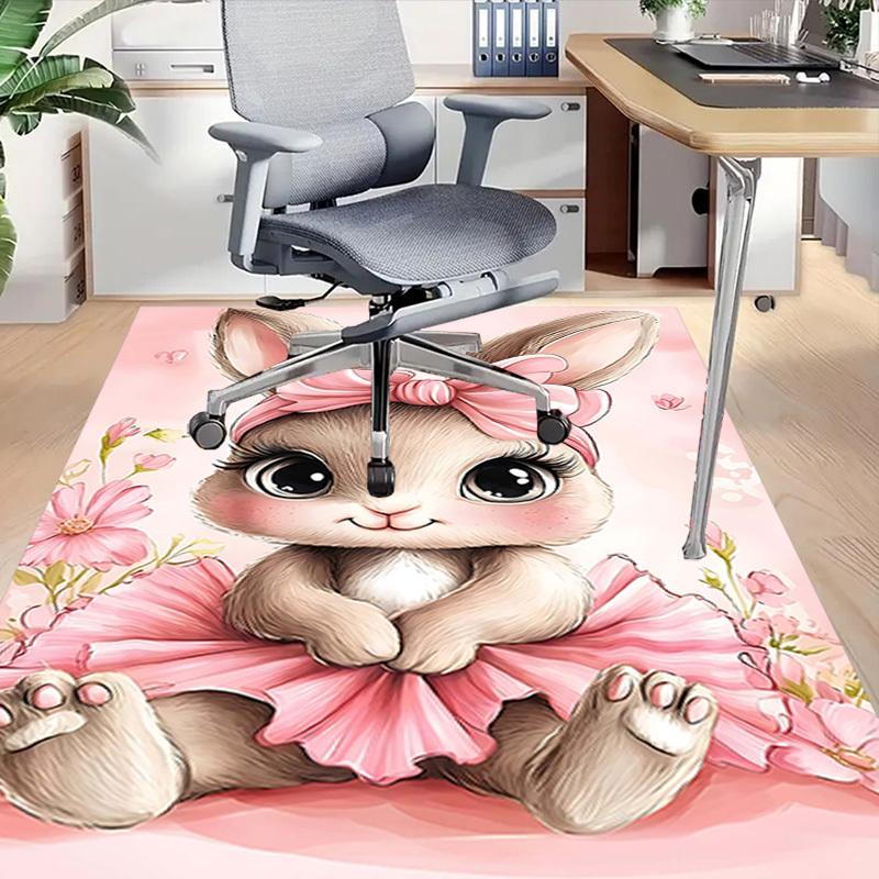 1PC Rabbit Flower Non-Slip Floor Carpet, Office, Family, Bedroom, Studio - Large Area Rug, Vibrant Colors-C0496
