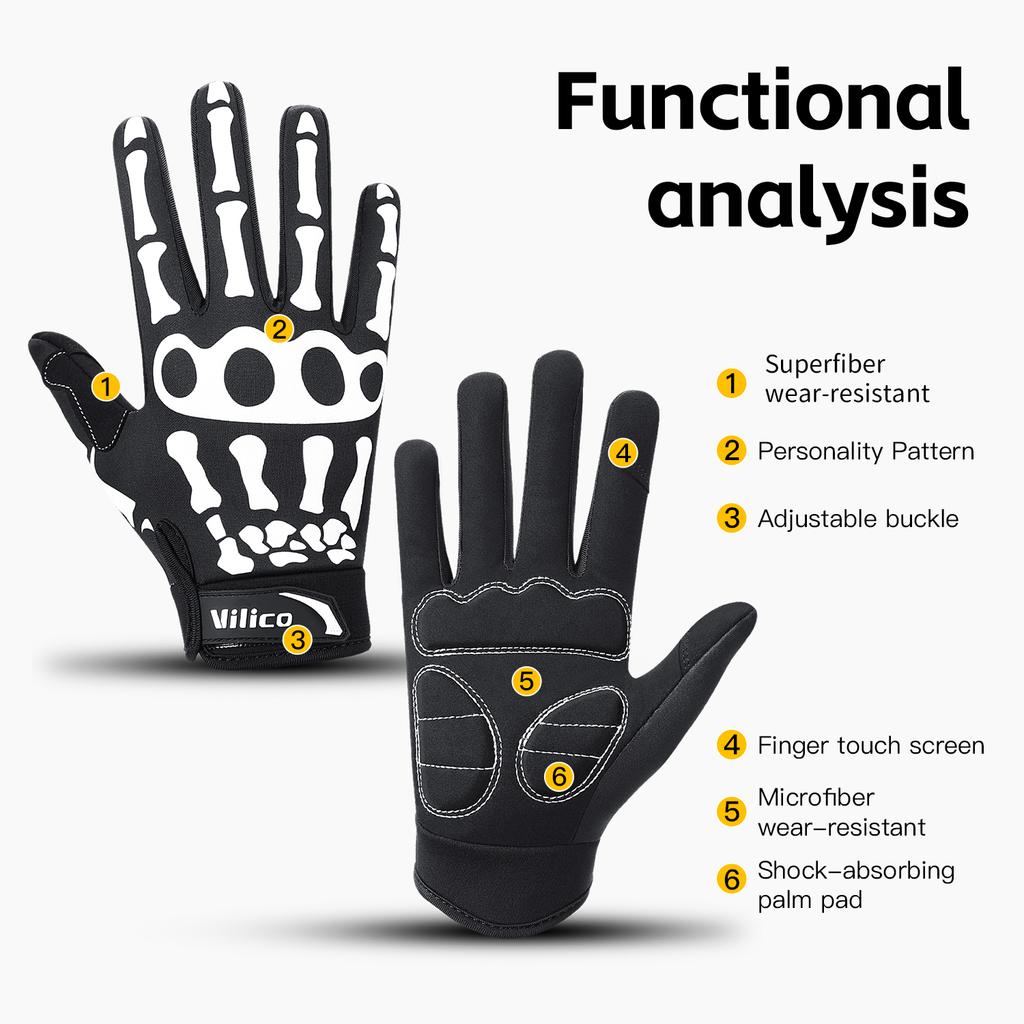 Shock Absorbing Riding Gloves For Road Bikes Anti Slip Wear Resistant All Finger Touch Screen Mountain Bike Gloves Outdoor Sports