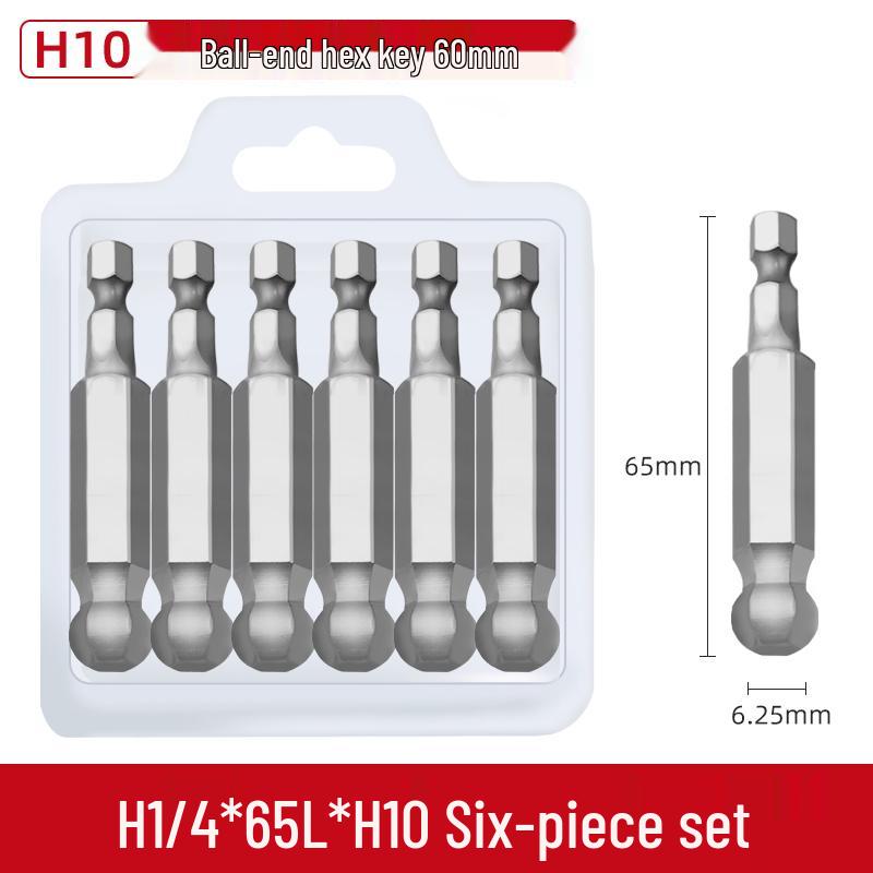 Short Magnetic Ball-Head Hex Socket Driver Bits for Electric and Pneumatic Screwdrivers