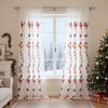 1 Pcs Cartoon Santa Claus Christmas Lace Embroidered Thin Curtain Bedroom Living Room Study Holiday Decor Window Screen