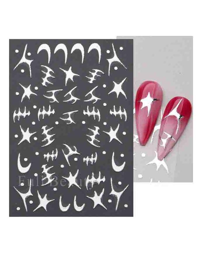 Laser Nail Stickers Butterfly Heart Star Design Adhesive Slider Decals Nail Art Stickers Manicure Decorations