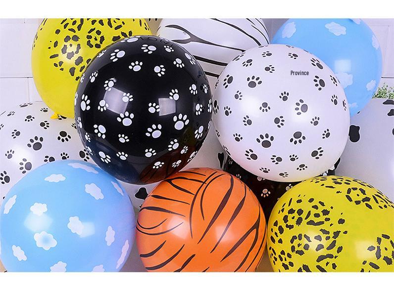 12-Inch Jungle Animal Pattern Latex Balloons for Birthday Party Decorations
