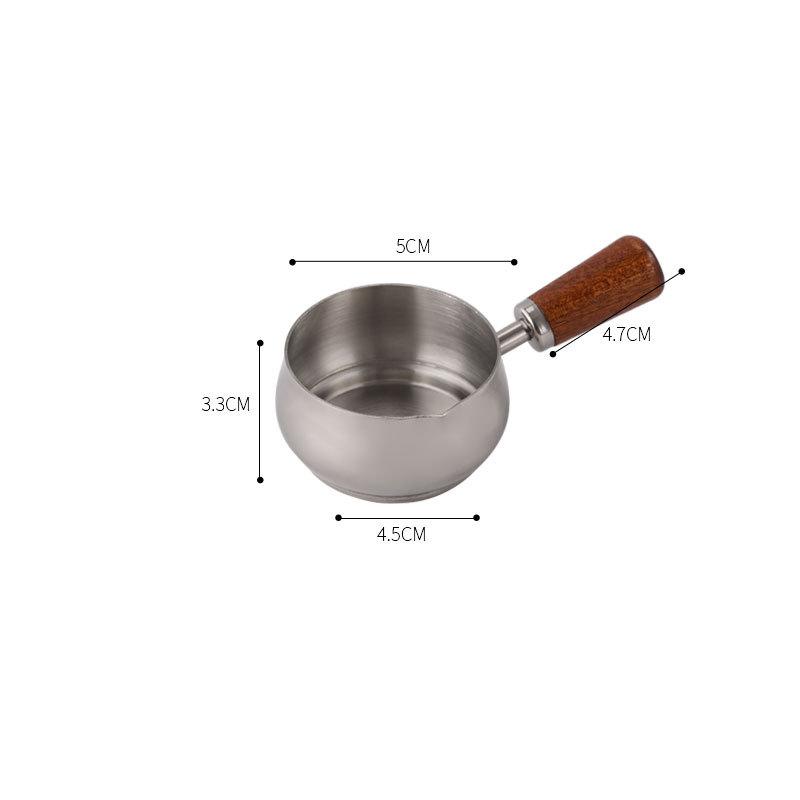 Stainless Steel Sauce Cup Western Sauce Cup Steak Dressing Cup With Wooden Handle Tomato Salad Dipping Saucer Kitchen Tools