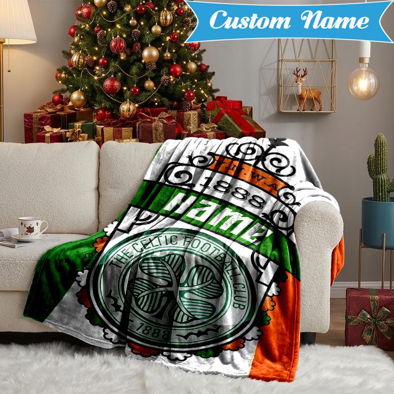 Coperta Personalizzata con Stemma Calcio Celtico Leggera Ideale per Letto Perfetta per Viaggi, Campeggio, Soggiorni, Divani, Regalo di Natale
