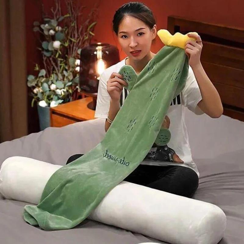 Cylindrical Pillowcase Cute Fruits Soft Long Pillow Case Neck Bolster Cushion Cover Sofa Backrest Home Decor Waist Cushion Cover