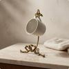 Hook Cup Stand Brass and Saucer BowShaped Coffee Mug Holder S Bowknot