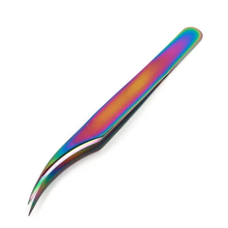 1 Pcs Eyelashes Tweezers Stainless Steel Superhard Tweezers High Precision Anti-static Tweezers for Eyelash Extensions