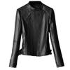 JINLUN Leather Biker Jacket with Stand Lamb Tight Spring Day Plus Size Women's Collar, Leather, Fit, Leather, Black, Mom's Gift, (L, Black)