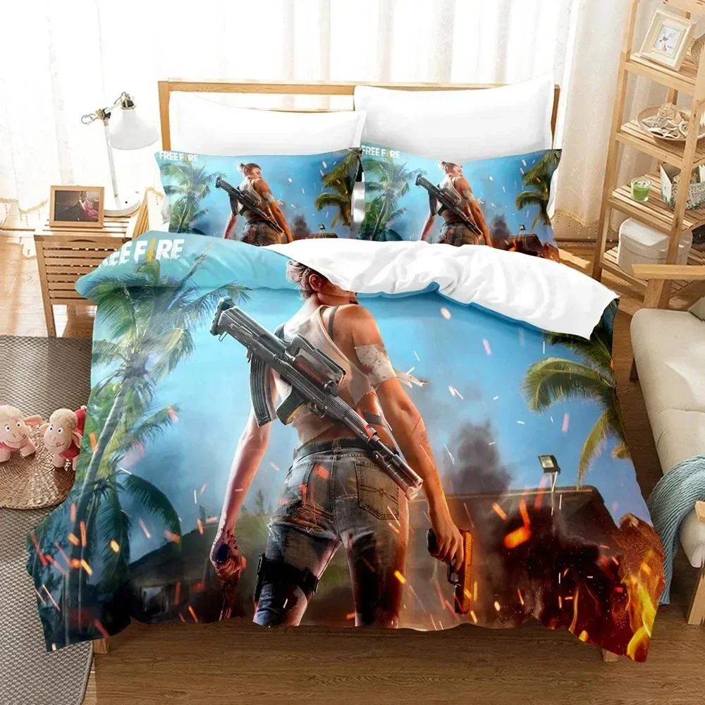 3D Print Free Fire Game Battlegrounds Bedding Set Bedroom Soft Modern Bedspreads Comefortable Duvet Cover Quilt Cover Pillowcase