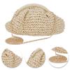 Women Straw Woven Bag Chain Strap Woven Dumpling Bag Large Capacity Stylish Crossbody Bag Solid Color for Outdoor Travel