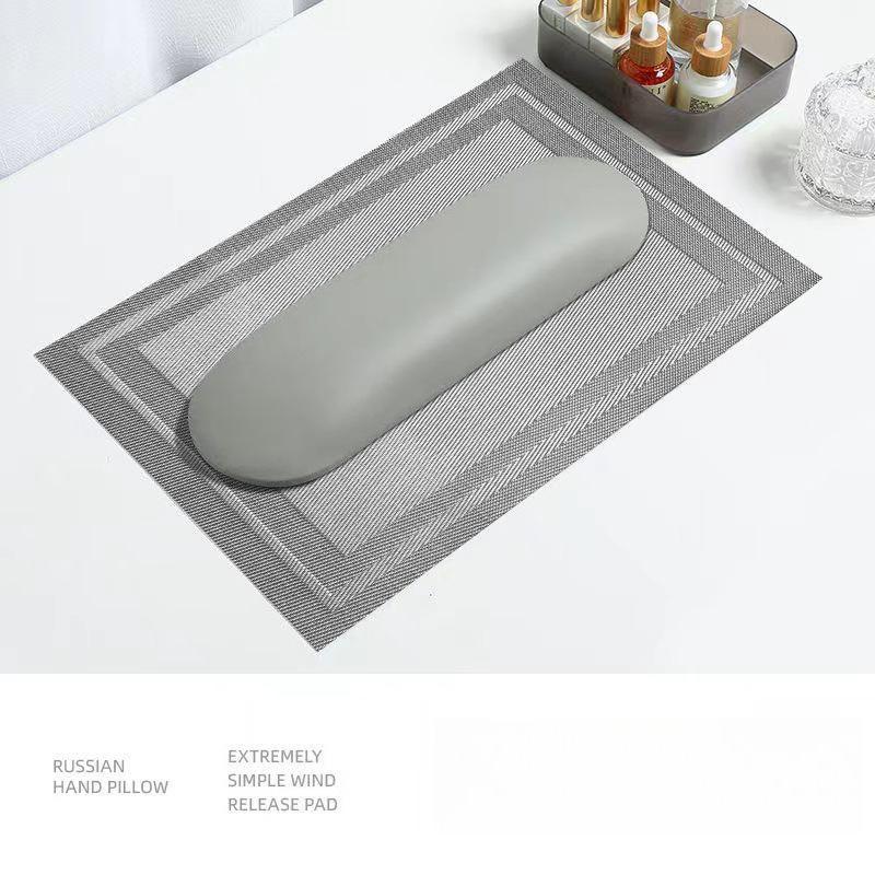 

1 шт. Минималистичный набор подушек для рук для нейл-арта в русском стиле - Роскошные кожаные подушечки для рук премиум-класса черного, белого и серого цветов серый