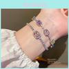 Geometric Silver Gold Plated Zirconia Square Bracelet For Women Gift Idea