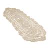 Stylish Floral Oval Tablecloth with Handmade Crocheted Lace 30x80cm