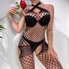 1Pcs Women Transparent Bodystocking Erotic Crotchless Lingerie Sexy Hollow Fishnet Bodysuit Sexy Mesh Underwear Sex Costume
