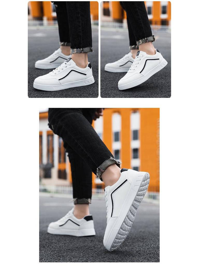 Versatile 2025 Plus Size Men's Fashion Sneakers - All-Season Soft Sole White Shoes