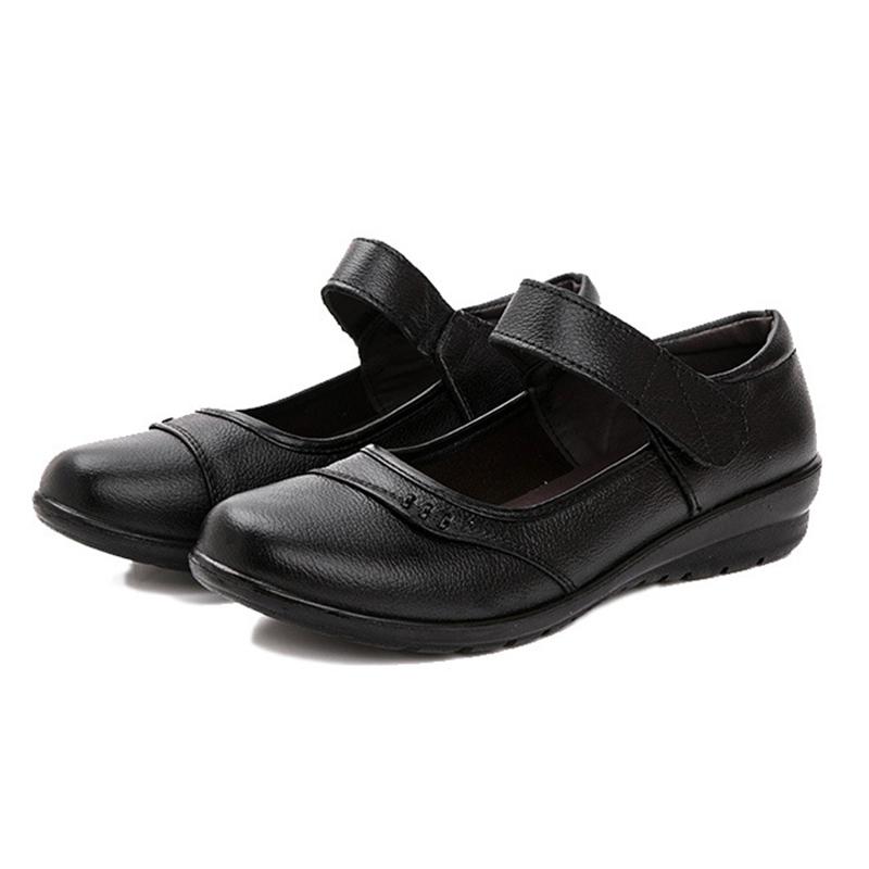 Женские комфортные сандалии Мэри Джейн Весна-Лето 2026 Черная Кожа Мягкая Подошва Повседневные Мамины Туфли Для Ежедневной Ходьбы Повседневная Обувь 41 чёрный 2170₽