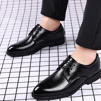 Mode Homme Chaussures de mode à enfiler Bout rond Chaussures de ville en cuir Homme Affaires Lacets Oxfords Chaussures de ville en cuir grande taille 48