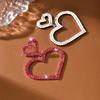 Luxury Shiny Double Heart Diamond Stud Earrings