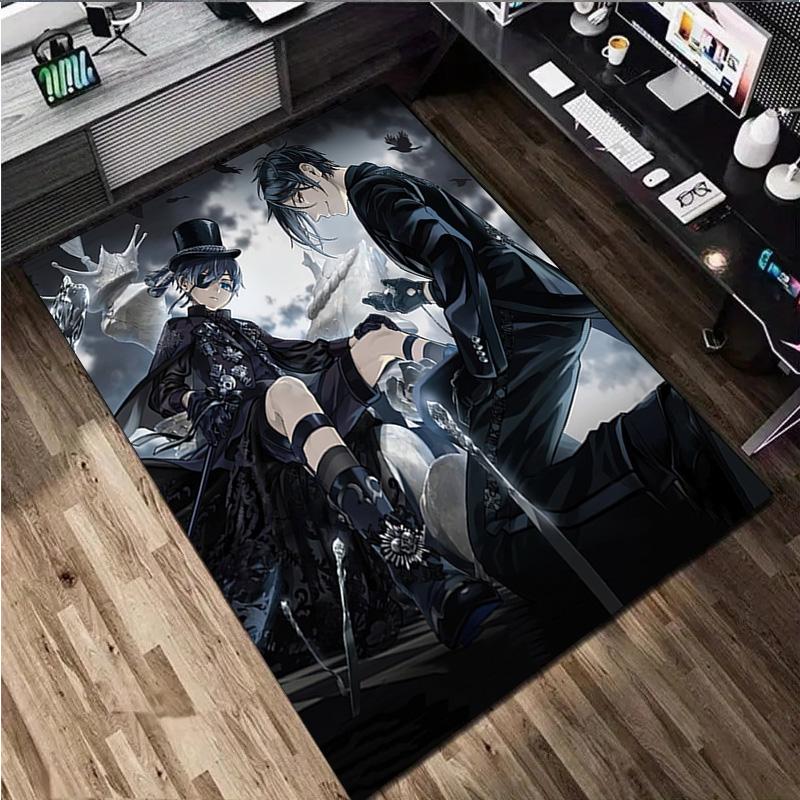 1Pc Black Butler Rug - home decoration Carpet For Living Room Bedroom Flooring Computer Chair Area Rug