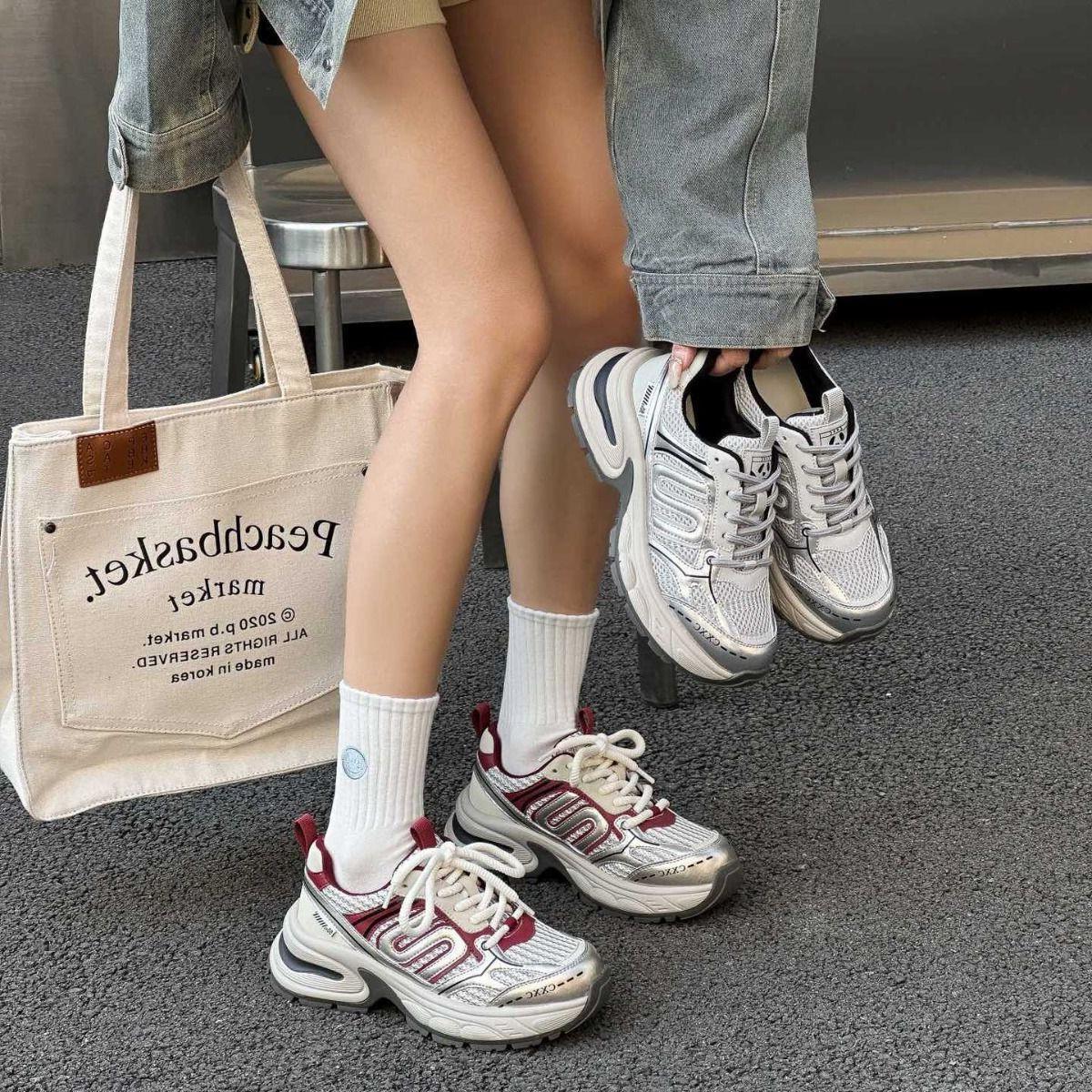 

Zhao Ruth student platform dad shoes 22 campus style ins heightening casual sports shoes 35 серебряный