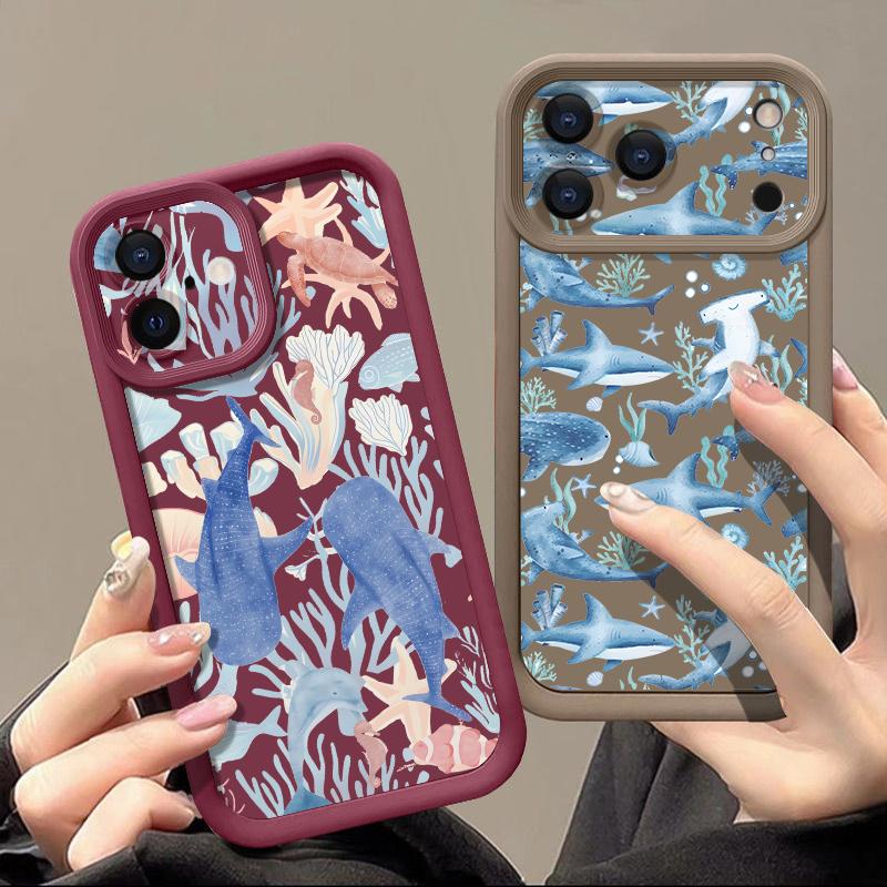 Blue and white surfing wave phone Case For iPhone 17 Pro Max 17e 16e Shockproof Silicone Soft Bumper Cover For iPhone 16 15 14 13 Pro Max 11