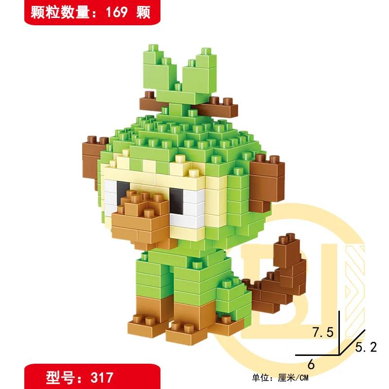 עשה זאת בעצמך אבני פוקימון קטן קריקטורה מיני אבן בניין פיקאצ'ו Charizard Eevee Mewtwo אנימה להרכיב דגם פעולה בובות צעצועים