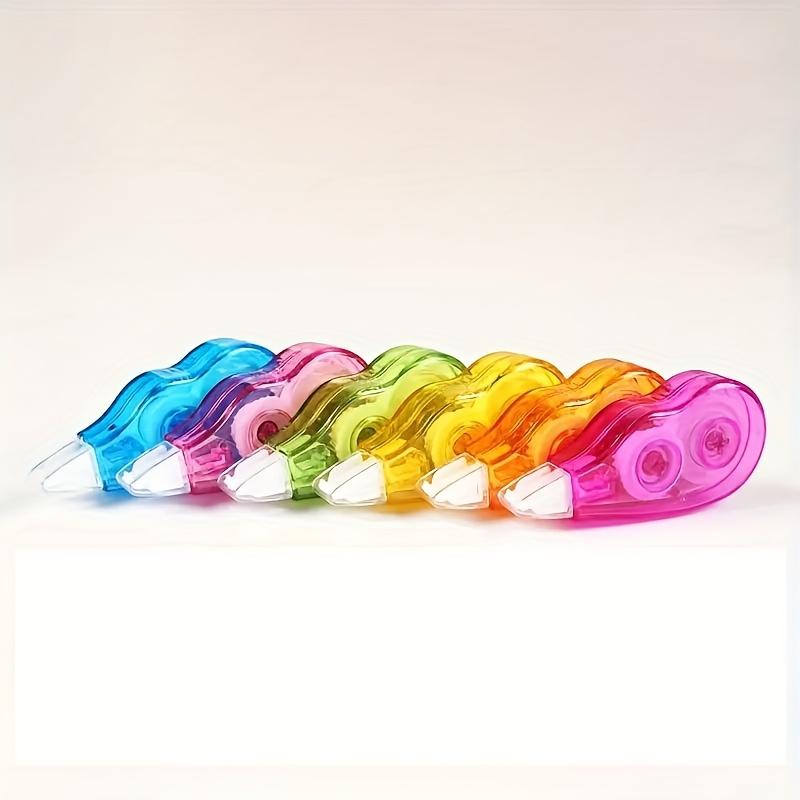 6pcs Corrective Tape Erasers | Transparent Pastel Color Rings, Durable Plastic, Portable School Supplies for Students, Fun Stationery Gifts