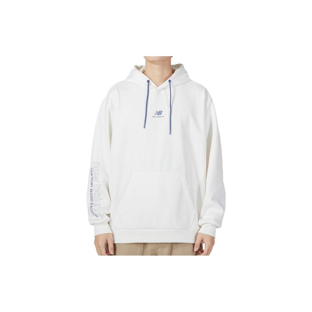 New Balance Sweatshirts Unisex White Hooded Moderate Regular 5CC44623-IV