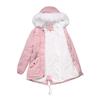 Winter Women's White Fur Collar Parka Mid Length Hooded Warm Fleece Solid Color Long Sleeve Casual Chic Coat M-4XL