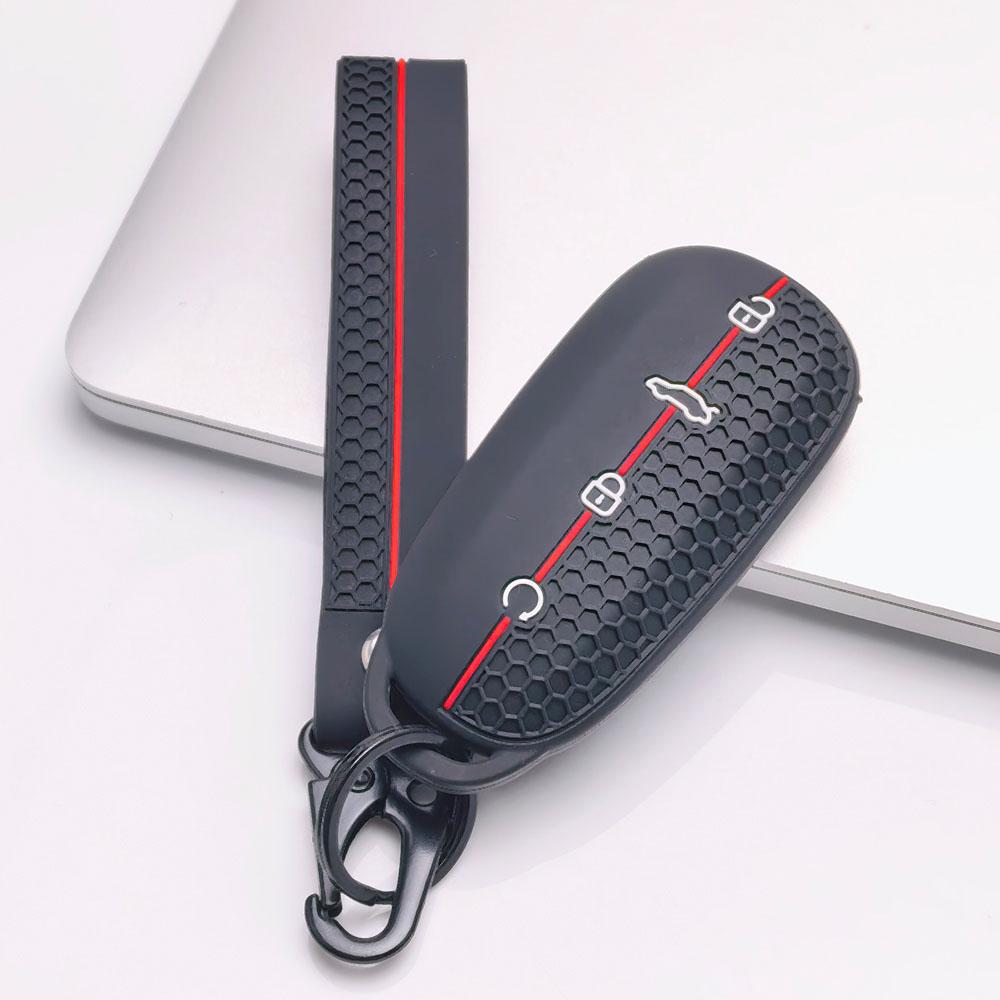 Key Case Cover for Chery Omoda C5 Tiggo with Keychain Anti-Scratch Guard Shockproof Protection Soft Grip Texture Responsive Button Touch