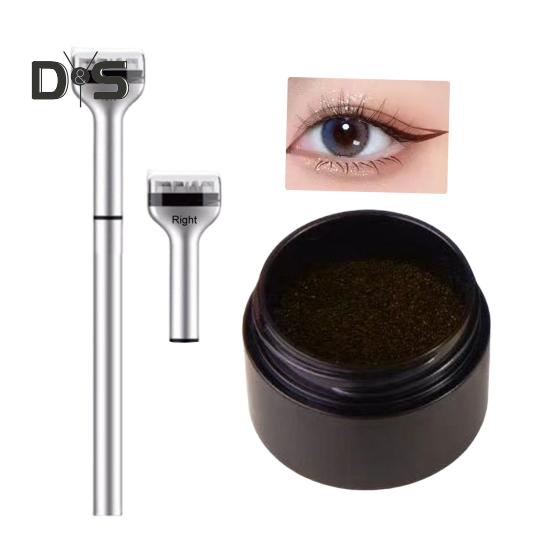 1 Set Lower Eyelash Stamp Eyeliner Kit Waterproof Smudge-Proof Sweat-proof Eyeliner Pen Long Lasting Bottom Lash Stamp Beginner Women Eyes Makeup