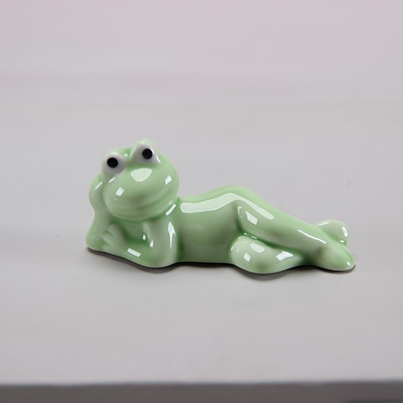 3pcs Ceramic Frog Chopstick Holder, Japanese Style Chopsticks Rests and Pens Stand, Suitable for Home Office Decorative Accessories