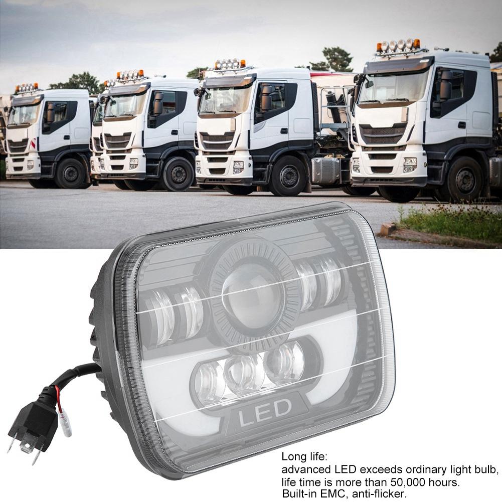 Lâmpadas de Farol LED Quadradas à Prova d'Água para Carro Automotivo 300W 7 Polegadas Feixe Selado para Jeep