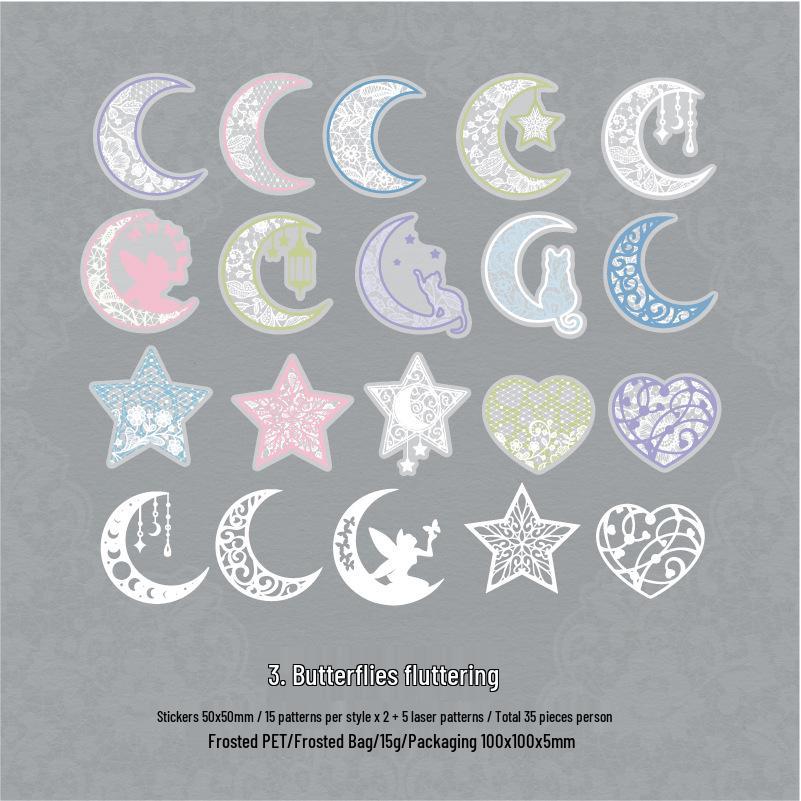 Yan Ji Dream & Star Sea Sticker Pack: Light Retro Border Journaling Stickers