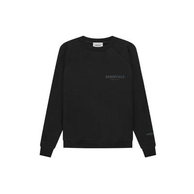 Fear of God Essentials FW21 Pullover Rundhals Fleece Sweatshirt Unisex Oberteile Schwarz FOG-FW21-172