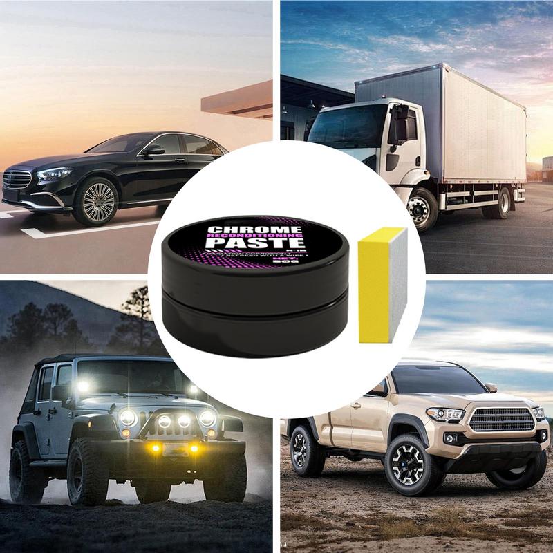 Car Metal Chrome Shine Polish for Car 50g Chrome Cleaner Paste Automotive Repair Agent Rust Remover for Wheels Trim Bumpers