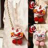 Creative Gift Handmade Kintted New Year Shoulder Bag Red Color Spring Festival Coin Purse Personality Children's Lion Bag