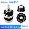 Dual-Gang Carbon Film Potentiometer: RV24YG20S, Variable Frequency Speed Control with B102/202/502 Knob Scale, Available In 5K/20K Ohm.