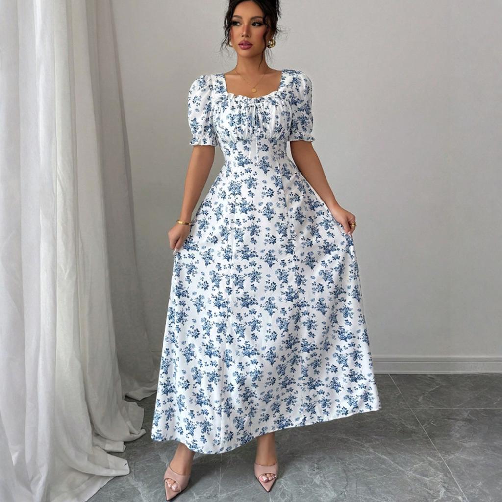 Women's Fashion Color Short Sleeve Dress