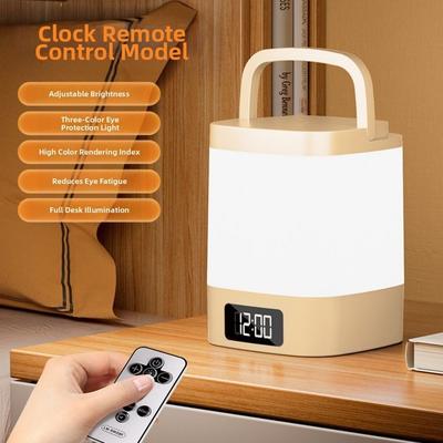 Portable Touch LED Night Light Dimmable Light Touch Sensor Clock Night Light Time Display Rechargeable Desk Lamp Home Decor