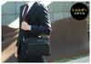 SiNCERO Men's Horizontal Shoulder Bag, B5 Size, 2-Way, with Handle, wr-1217 (BlackBlack)