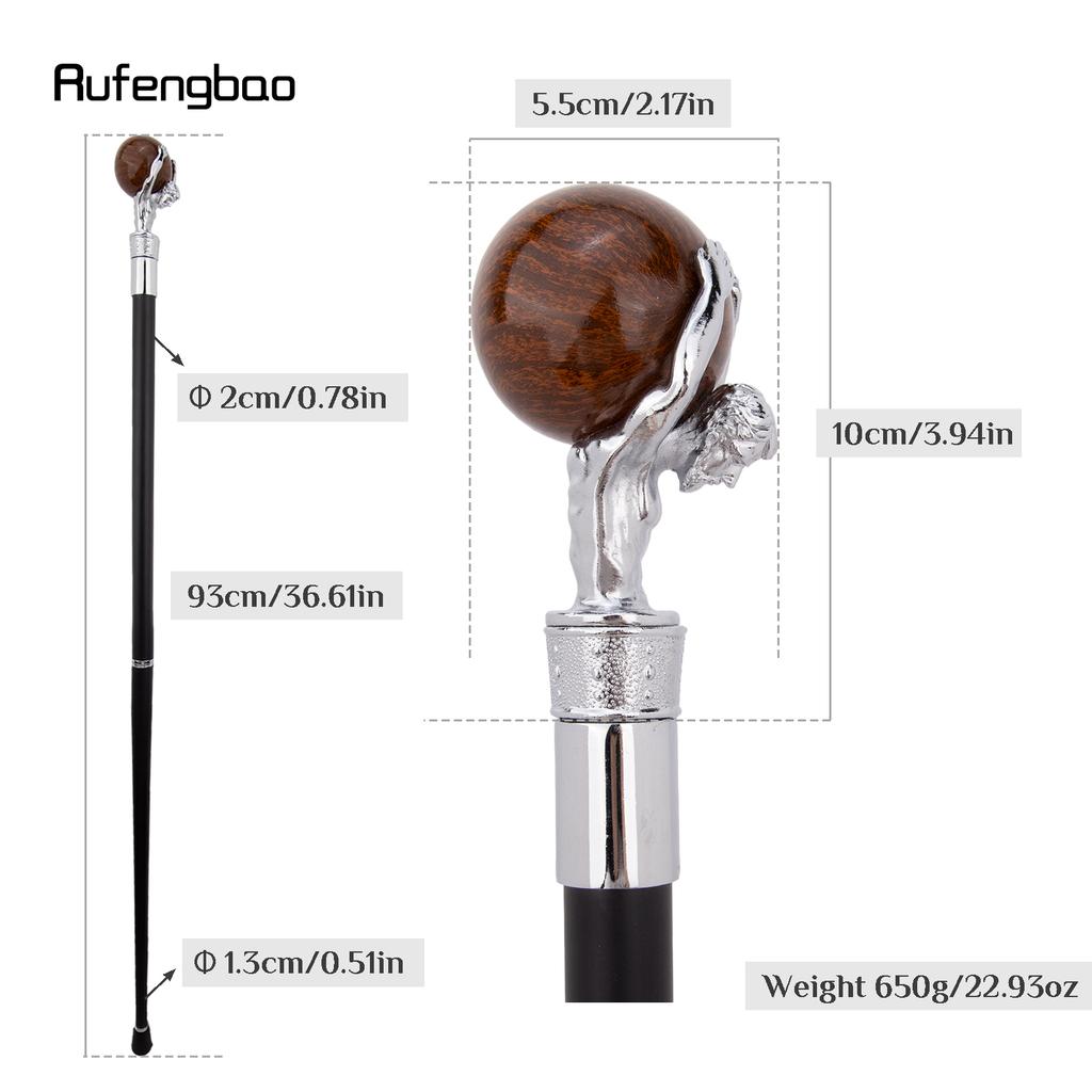 White Man Hold Ball White Walking Cane Fashion Decorative Walking Stick Gentleman Elegant Cosplay Cane Crosier 93cm