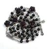 Elegant Rosary Beads Necklace With Glass Pearls and Crucifix Pendant for Prayer and Fashion