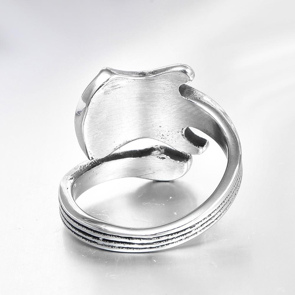 New Punk Style Personality Exaggeration European Lovers' Silver Color Oiled Guitar Ring Finger Jewelry