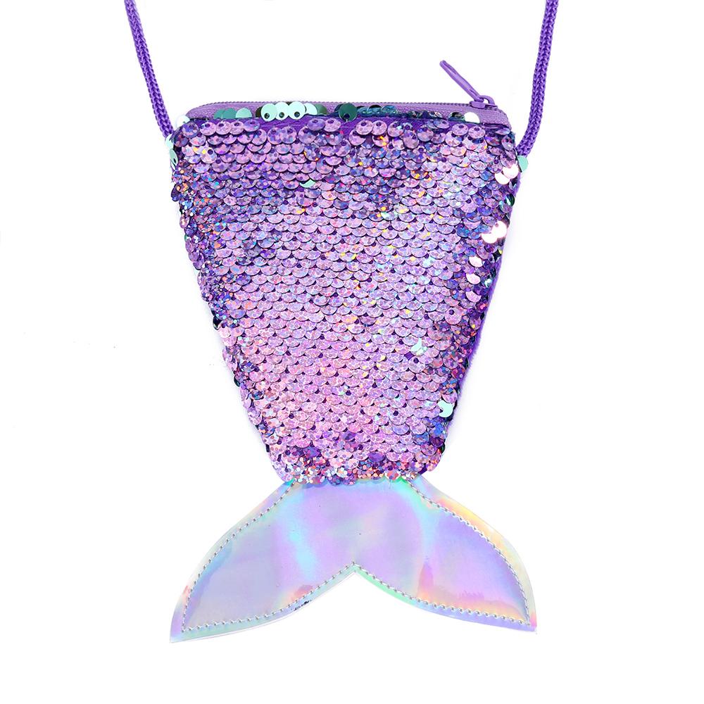 Pailletten-Meerjungfrau-Kleinkind-Geldbörse, niedliche kleine Kinder-Geldbörse, Glitzer-Geldbörse für Mädchen, glänzende Umhängetasche