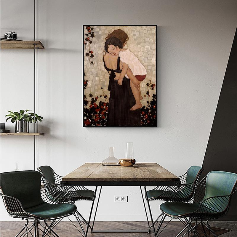 Modem Home Decor Canvas Painting Mother and Child Figure Posters and Prints Wall Art Pictures for Living Room Cuadros Home Decor