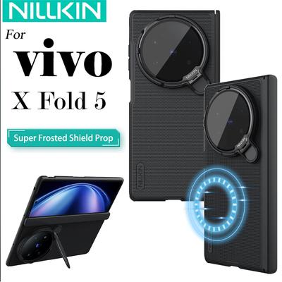 Nillkin per Vivo X Fold5 / X Fold 5 Custodia Super Frosted Shield Prop Cover Magnetica Supporto Flip per Fotocamera PC Opaco Ultrasottile Antiurto Cover Posteriore
